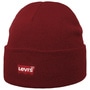 Red Batwing Slouchy Beanie Hat by Levi’s® bordeaux