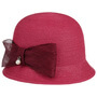 Mavia Cloche Straw Hat with Loop bordeaux