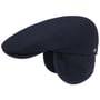 John Wool Flat Cap with Ear Flaps by Lierys blue