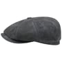 Hatteras Calf Split Flat Cap by Stetson dark grey
