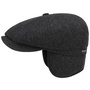 Hatteras Classic Ear Flaps Flat Cap by Stetson black-grey