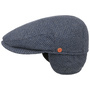 Merlino Zigzag Flat Cap with Ear Flaps by Mayser navy