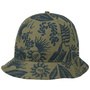 Hibiscus Print Bucket Cotton Hat by New Era olive