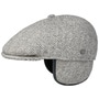 Herringbone Flat Cap with Ear Flaps by Lierys black-white