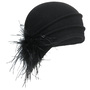 Milled Wool Hat with Feathers by bedacht black