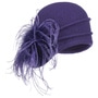 Milled Wool Hat with Feathers by bedacht purple