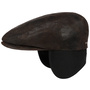 Kent Pigskin Flat Cap with Ear Flaps by Stetson dark brown
