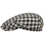 Harris Tweed Twotone Check Flat Cap by Stetson black-white