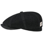 Hatteras Robust Denim Flat Cap by Stetson black