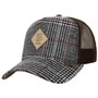 HFT Check Logo Patch Tweed Cap by Djinns dark brown