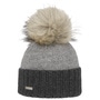 Twotone Cashmere Bobble Hat by Seeberger anthracite