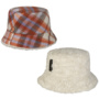 Doriet Check Bucket Reversible Hat by Mayser coral