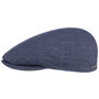 Kent Striped Linen Flat Cap by Stetson blue