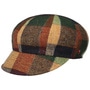 Salveno Wool Check Newsboy Cap by Alfonso D’Este beige-green