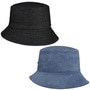 Cord Denim Bucket Reversible Hat by bedacht blue