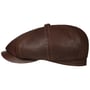 Hatteras New Lamb Nappa Flat Cap by Stetson dark brown