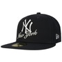 59Fifty Script Team Yankees Cap by New Era navy