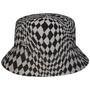 Warped Check Bucket Cloth Hat by Kangol black-grey