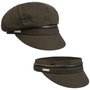 Zip Cotton Newsboy Cap by Seeberger olive