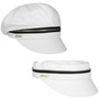 Zip Cotton Newsboy Cap by Seeberger white