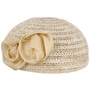 Paper Straw Beret with Sinamay by Seeberger beige