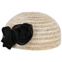 Paper Straw Beret with Sinamay by Seeberger black