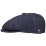 Galvin Windowpane Plaid Flat Cap by Bailey 1922 blue