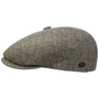 Galvin Stripe Herringbone Flat Cap by Bailey 1922 black