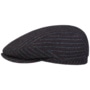 Woolen Stripe Driver Flat Cap by Stetson navy