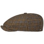 8 Panel Houndstooth Flat Cap by Lierys brown