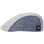 Prince Twotone Linen Flat Cap by Mayser blue