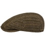 Kent Herringbone Stripe Flat Cap by Stetson beige