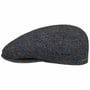Kent Herringbone Stripe Flat Cap by Stetson navy