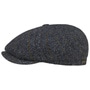 Hatteras Herringbone Stripe Flat Cap by Stetson navy
