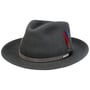 Vellacott Fedora Wool Hat by Stetson dark grey