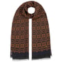 Jaquard Geometrics Cotton Scarf by Stetson navy-brown