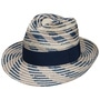 Tricolour Fedora Straw Hat by Lipodo blue-grey