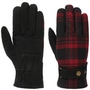 Goat Suede Woolen Check Gloves by Stetson black-red