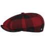 8 Panel Check Flat Cap by Lierys black-red