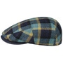 Kent Genola Wool Check Flat Cap by Stetson blue