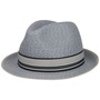 Striped Band Fedora Straw Hat denim