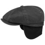 Hatteras Datto Flat Cap with Ear Flaps by Stetson black