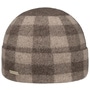 Check Milled Wool Hat with Cuff by Seeberger beige