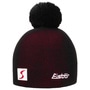 Pompon Skipool Beanie Hat by Eisbär black-red
