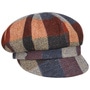 Coloured Herringbone Checks Newsboy Cap by Lierys blue-red