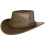 Brandon Mesh Crown Leather Hat by Scippis brown
