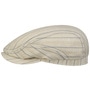 Ledford Driver Linen Flat Cap by Stetson cream white