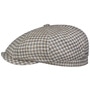 Hatteras Tweed Houndstooth Flat Cap by Stetson beige-blue