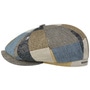 Hatteras Fresh Patchwork Flat Cap by Stetson blue-beige