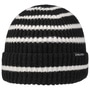 Twotone Stripes Beanie With Cuff by Chillouts black-white